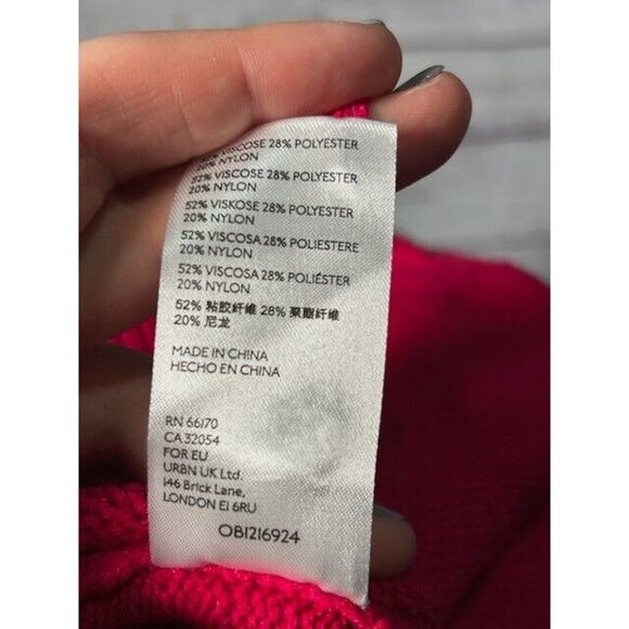 Anthropologie Maeve Womens Crystal Tunic Sweater Chartreuse Hi-Low Pink Size XS - Picture 6 of 10